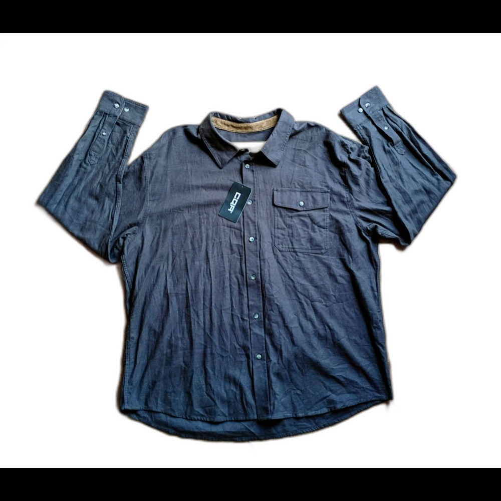 CQR Gray Flannel Button Down Shirt 3XL